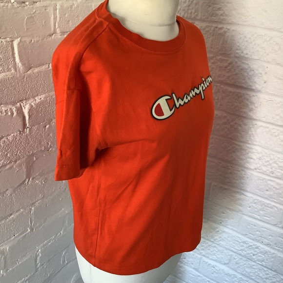 Champion Spellout T Shirt - Size S - Orange - Cotton - P2P 19โ - Picture 3 of 7